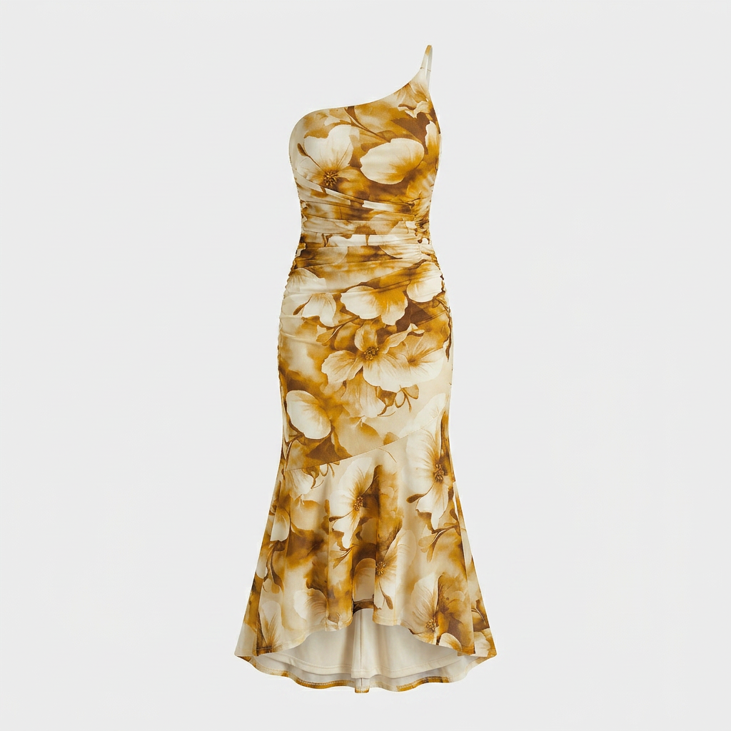 Robe Florale Coupe Légère Imprimé Saisonnier Pour Femme
