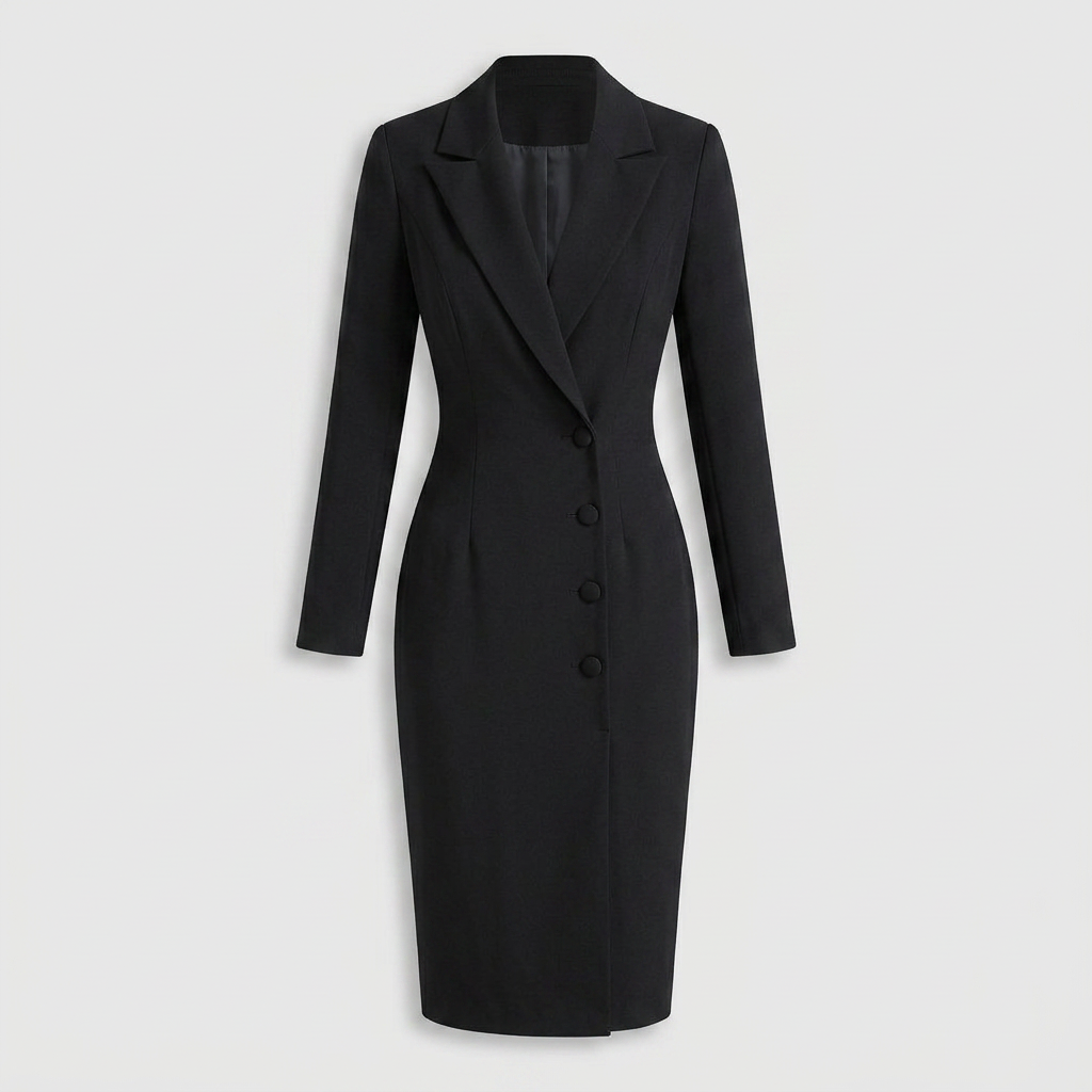 Robe Blazer Manches Longues Coupe Structurée Pour Femme