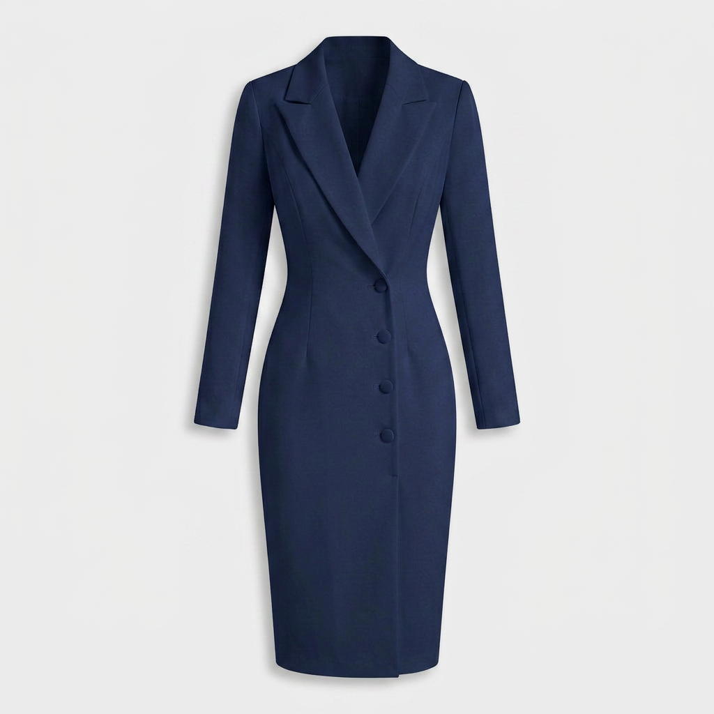 Robe Blazer Manches Longues Coupe Structurée Pour Femme