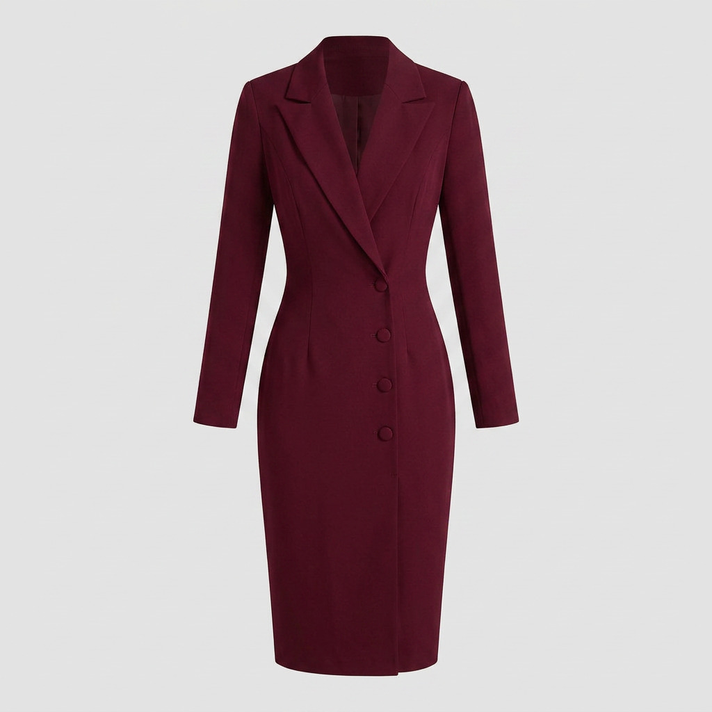 Robe Blazer Manches Longues Coupe Structurée Pour Femme