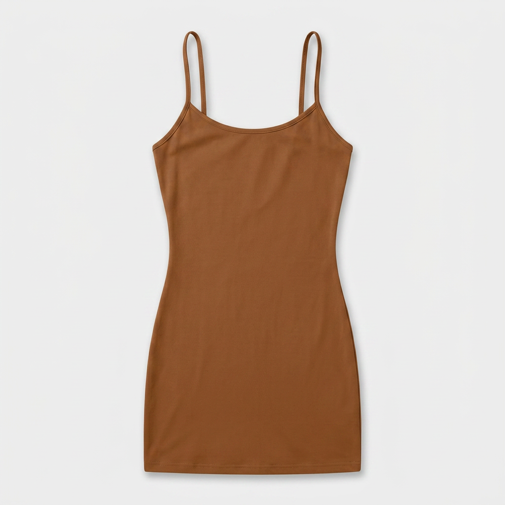 Robe Mini Bretelles Fines Jersey Ajusté Pour Femme