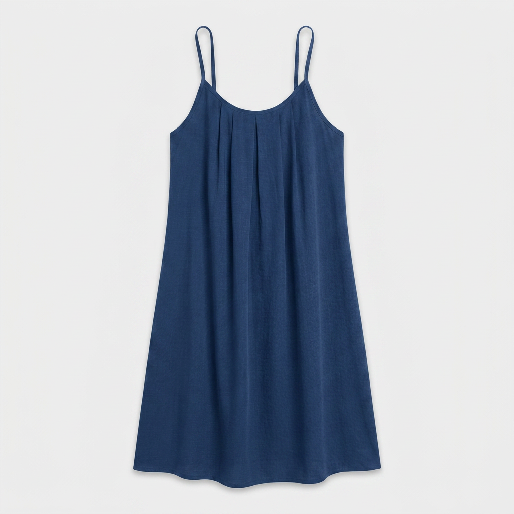 Robe Courte Lin Bretelles Fines Dos Nu Lacet Pour Femme
