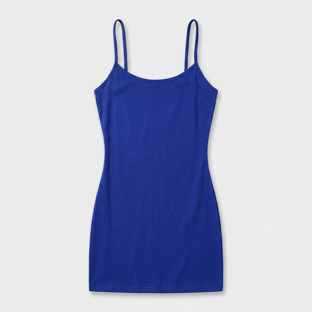 Robe Mini Bretelles Fines Jersey Ajusté Pour Femme