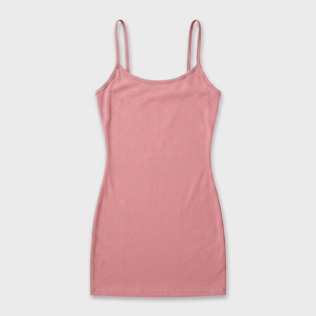 Robe Mini Bretelles Fines Jersey Ajusté Pour Femme