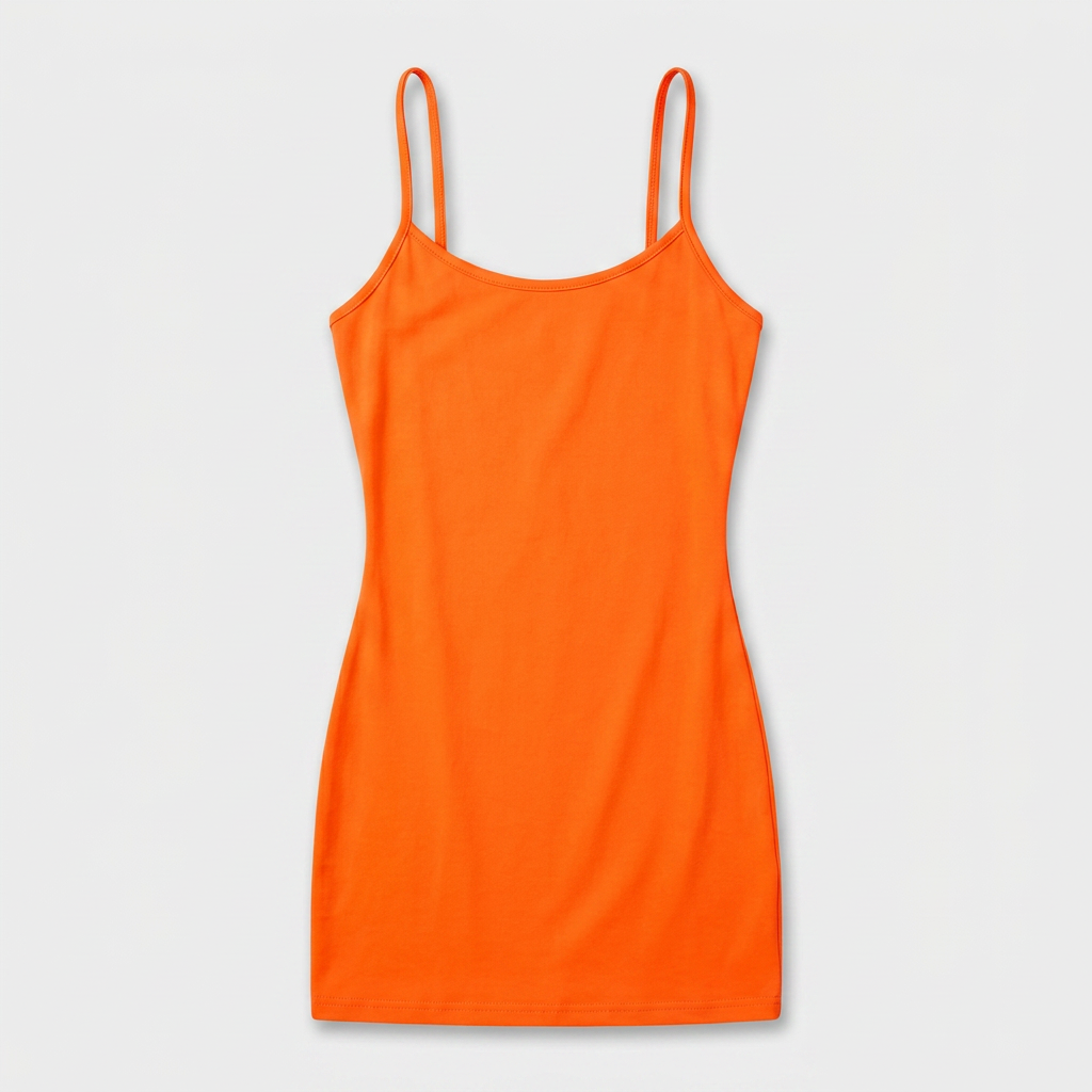 Robe Mini Bretelles Fines Jersey Ajusté Pour Femme