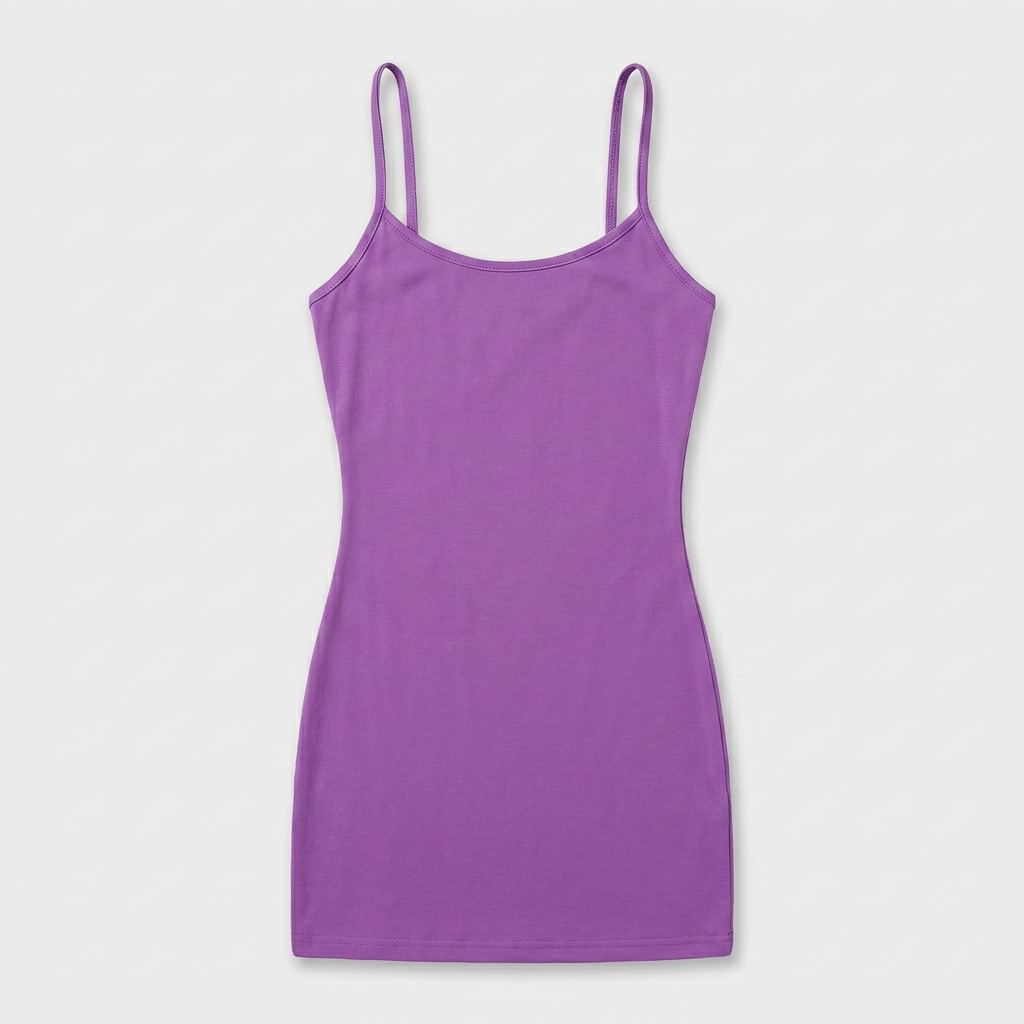 Robe Mini Bretelles Fines Jersey Ajusté Pour Femme