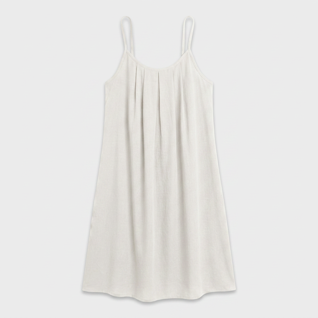 Robe Courte Lin Bretelles Fines Dos Nu Lacet Pour Femme