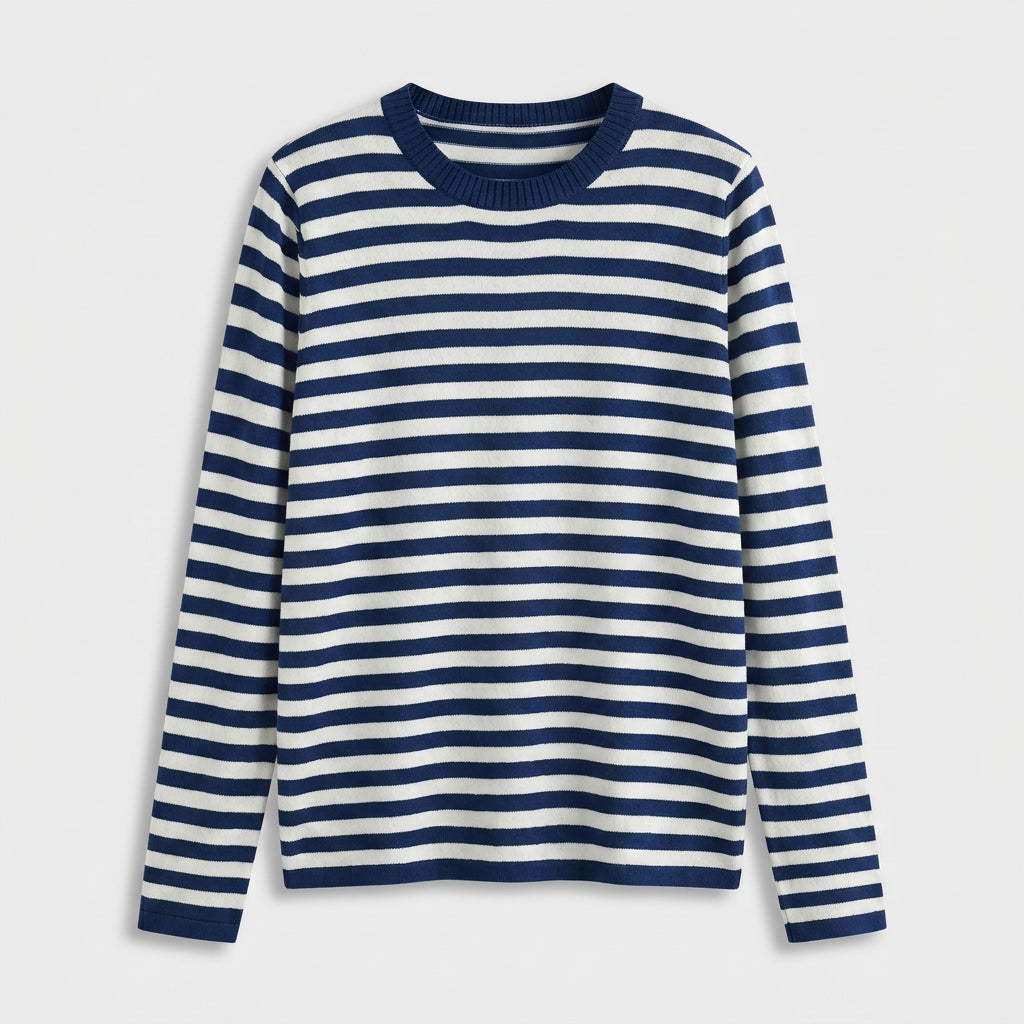 Pull Marinière à Rayures et Col Rond pour Femme