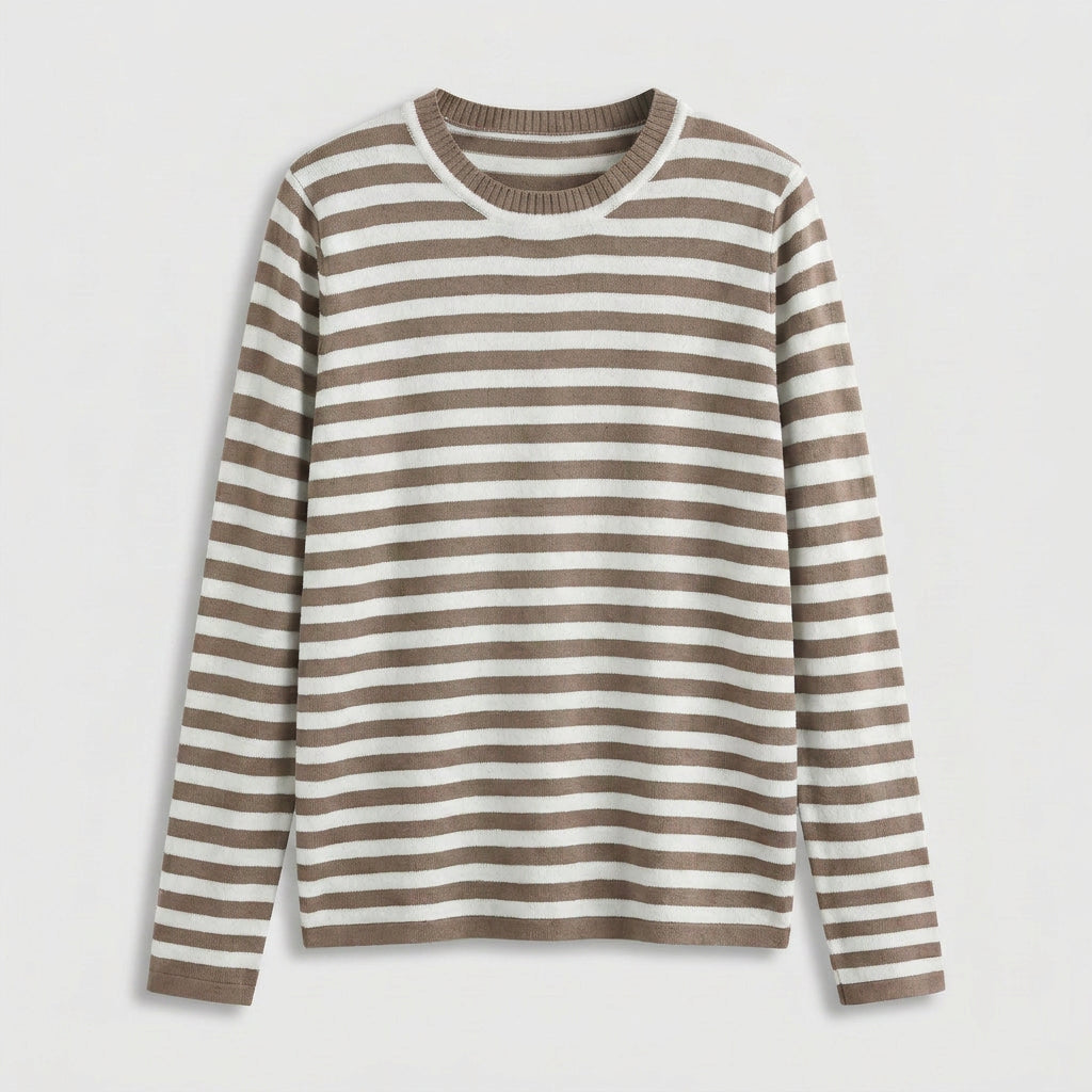 Pull Marinière à Rayures et Col Rond pour Femme
