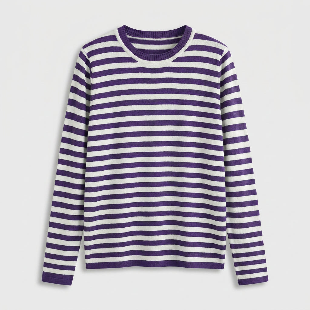 Pull Marinière à Rayures et Col Rond pour Femme