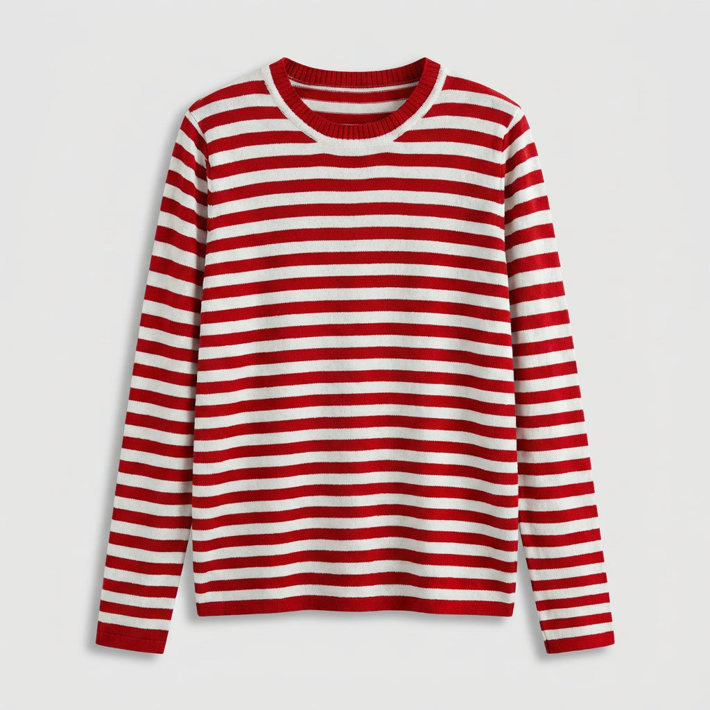 Pull Marinière à Rayures et Col Rond pour Femme
