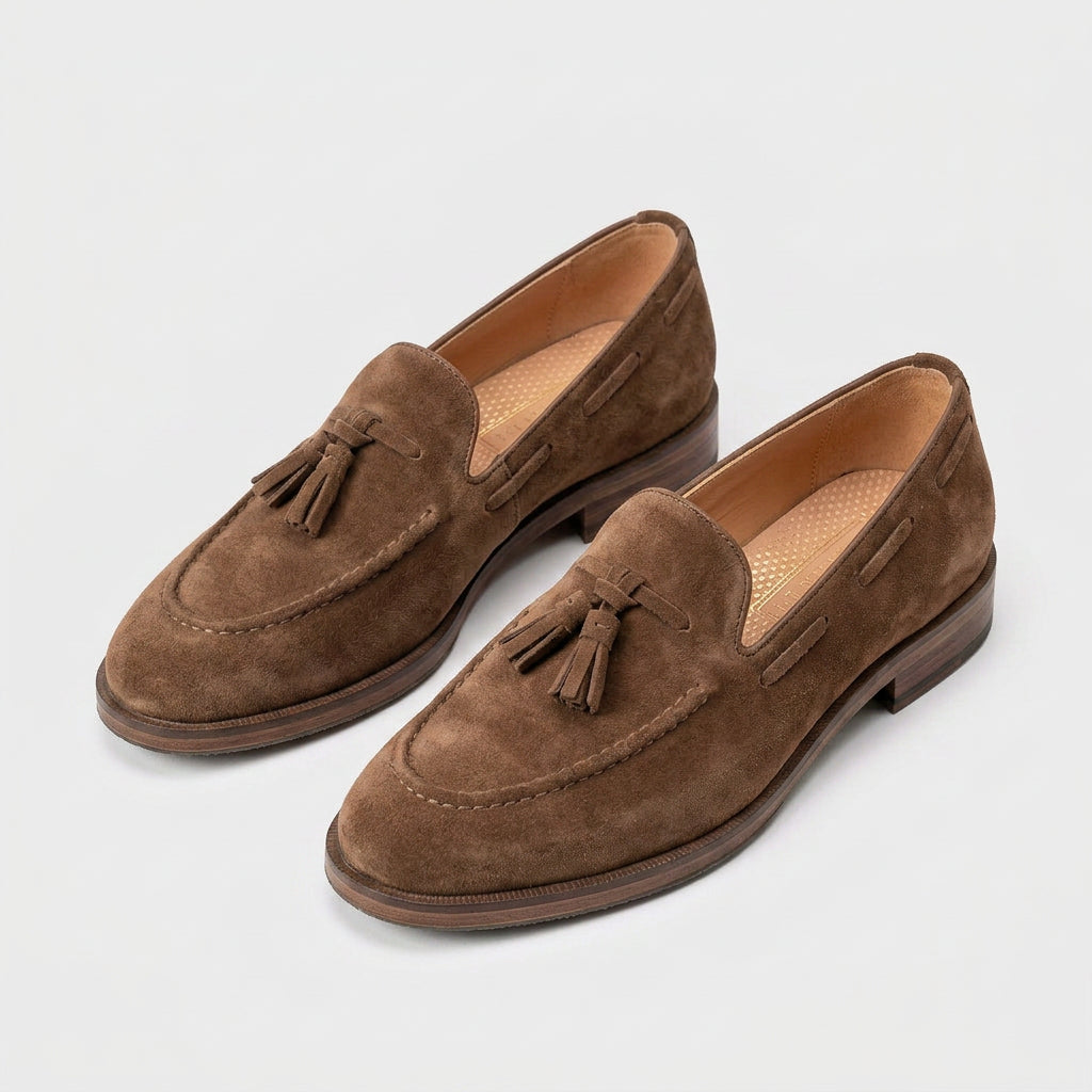 Mocassins Daim Glands Semelle Cuir Pour Homme