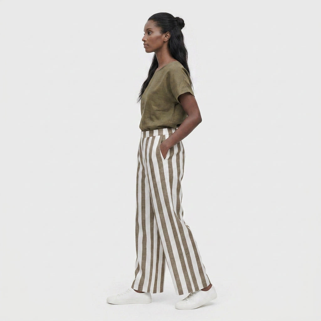 Ensemble T-Shirt Col Rond Pantalon Large pour Femme