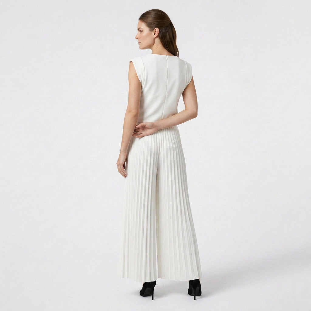 Ensemble Pull Sans Manches Pantalon Large pour Femme