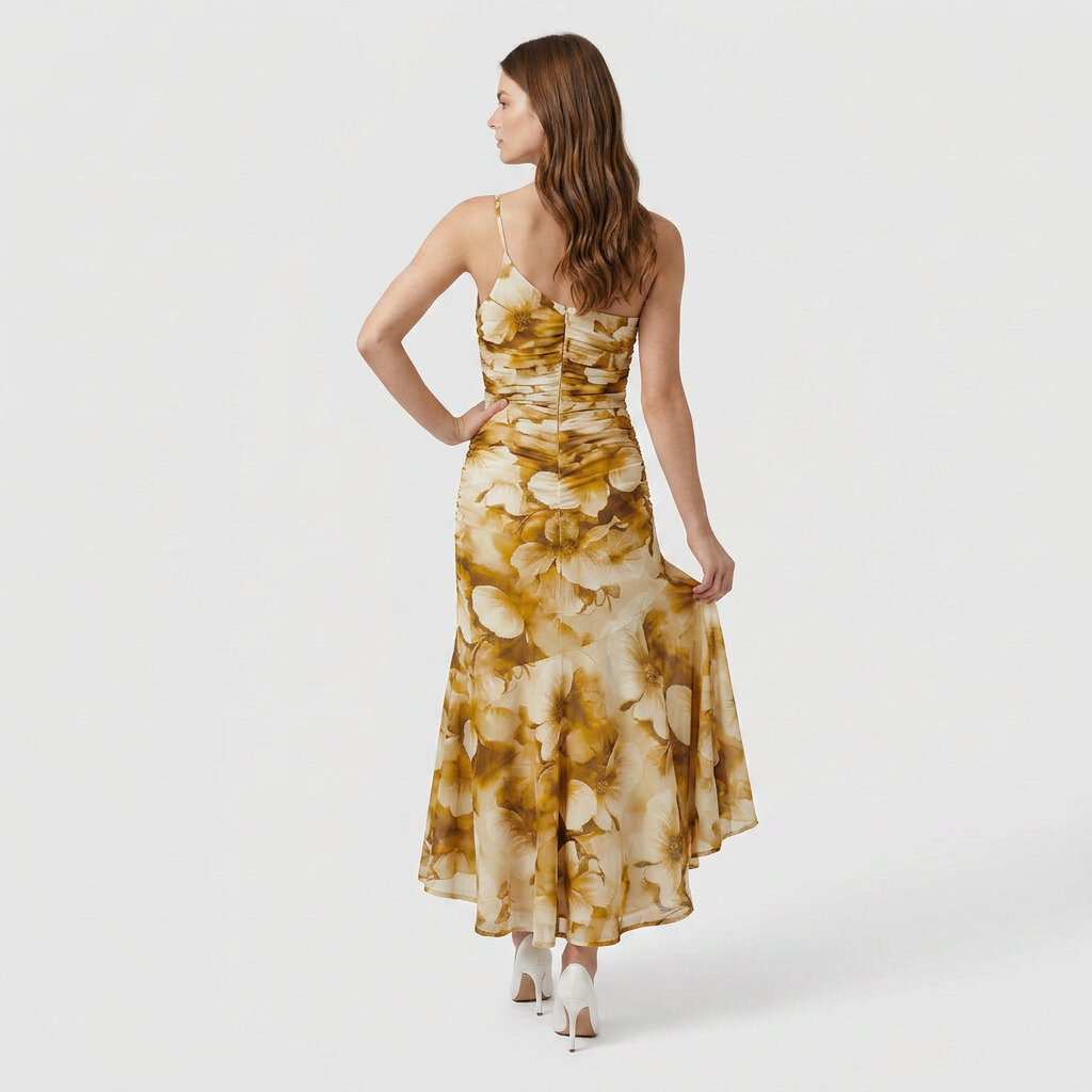 Robe Florale Coupe Légère Imprimé Saisonnier Pour Femme