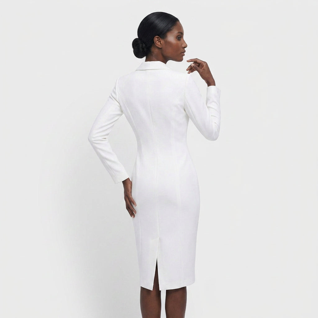 Robe Blazer Manches Longues Coupe Structurée Pour Femme