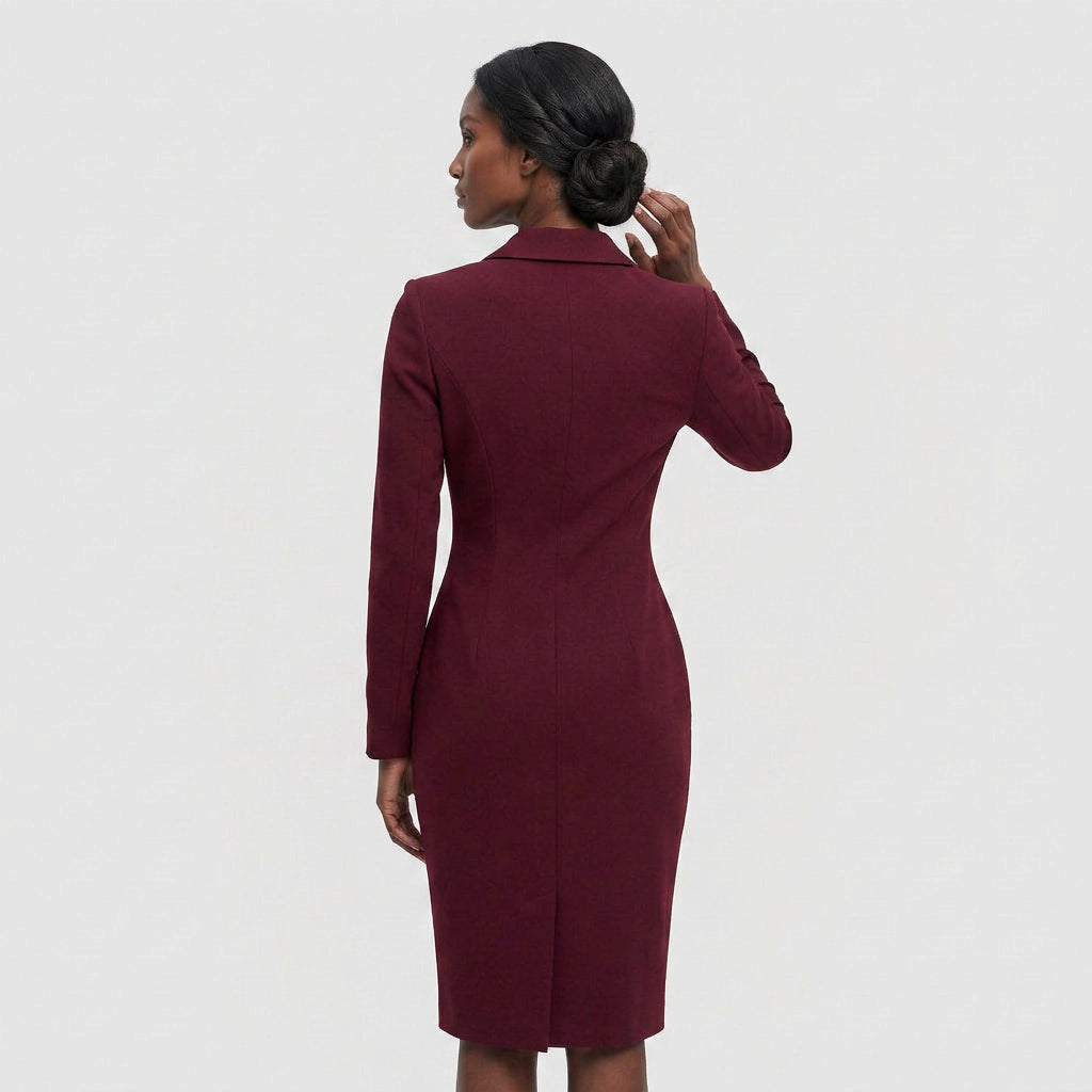 Robe Blazer Manches Longues Coupe Structurée Pour Femme
