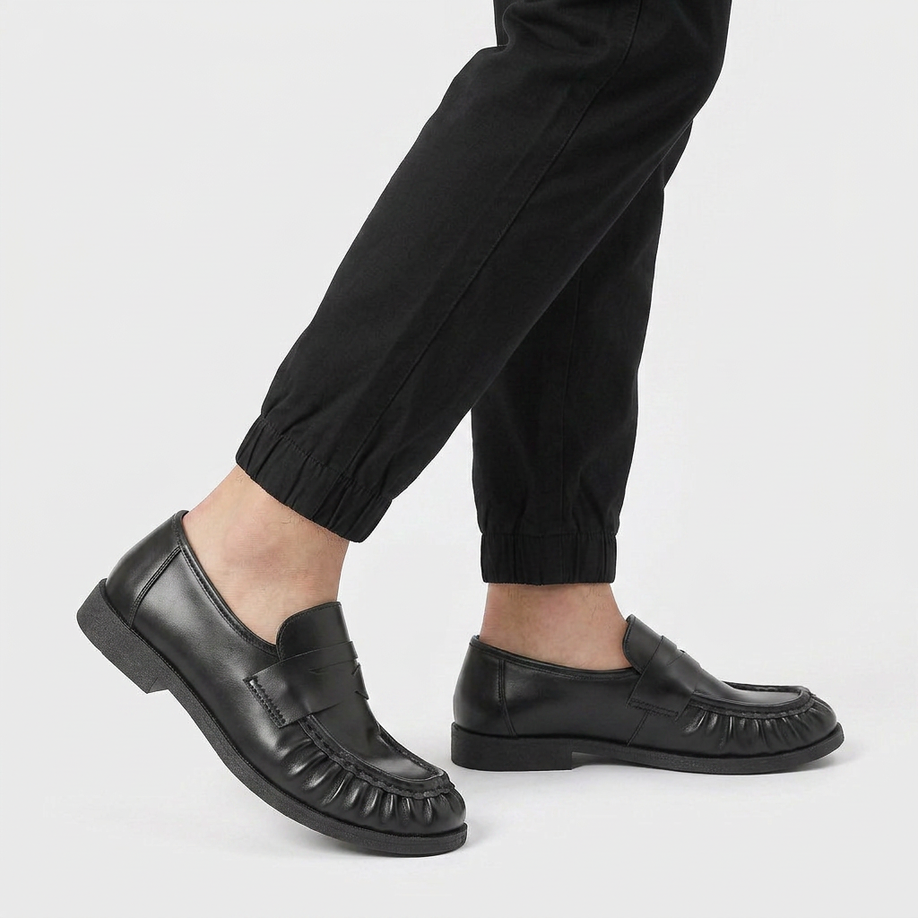 Loafer Cuir Bout Froncé Bride Penny pour Homme
