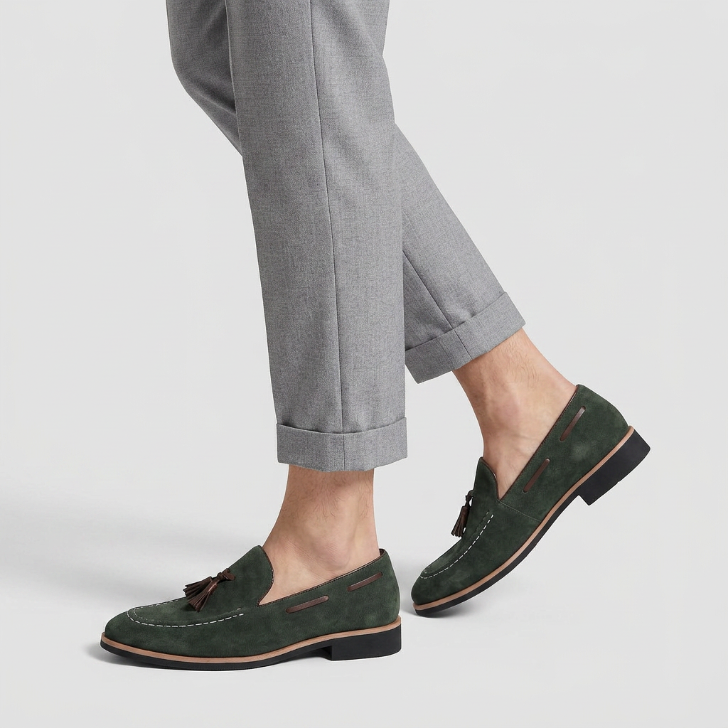 Loafer Daim À Glands Semelle Cuir pour Homme