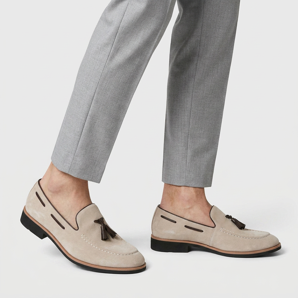 Loafer Daim À Glands Semelle Cuir pour Homme