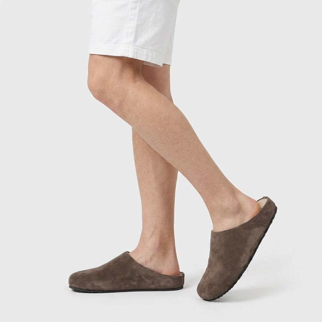 Mule Daim Doublure Moelleuse Bout Fermé pour Homme