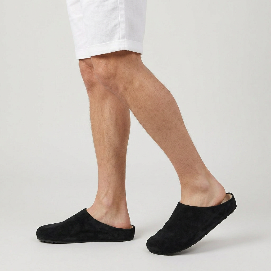 Mule Daim Doublure Moelleuse Bout Fermé pour Homme