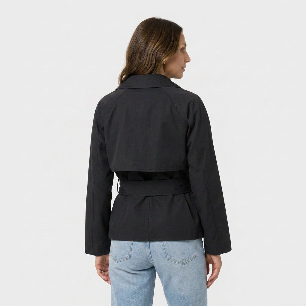Trench-Coat Court à Ceinture Nouée pour Femme