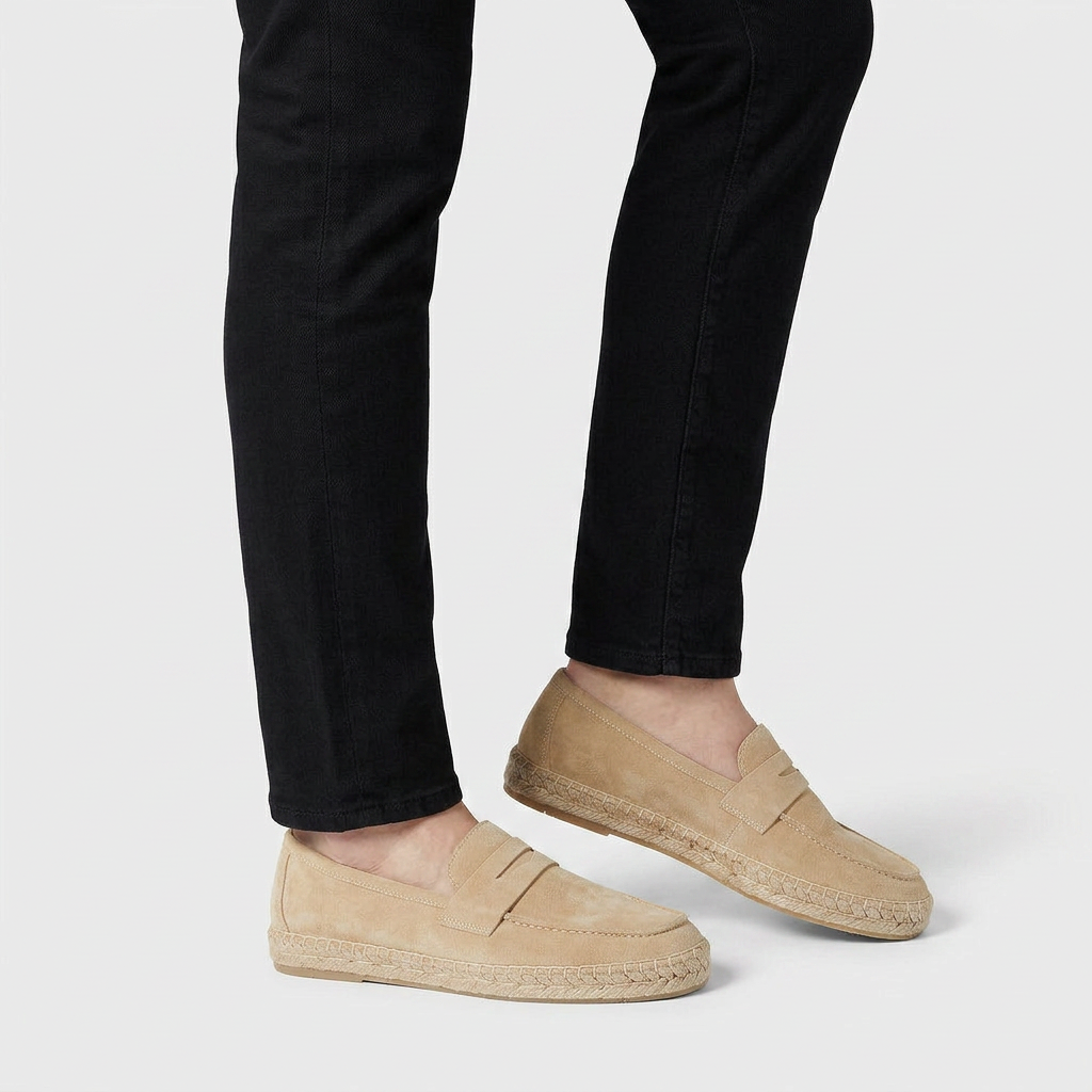 Loafer Daim Semelle Espadrille Tressée pour Homme