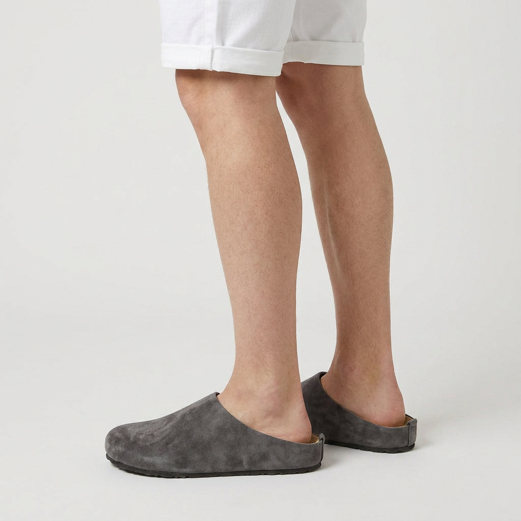 Mule Daim Doublure Moelleuse Bout Fermé pour Homme
