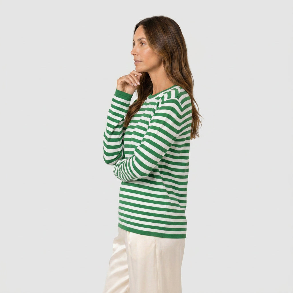 Pull Marinière à Rayures et Col Rond pour Femme