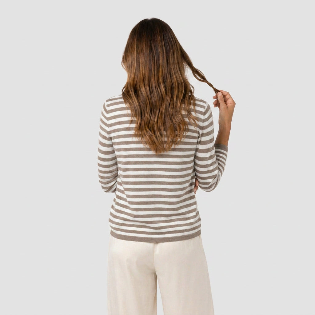 Pull Marinière à Rayures et Col Rond pour Femme
