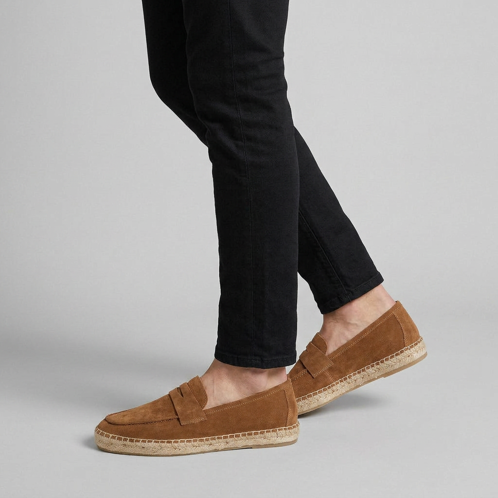 Loafer Daim Semelle Espadrille Tressée pour Homme