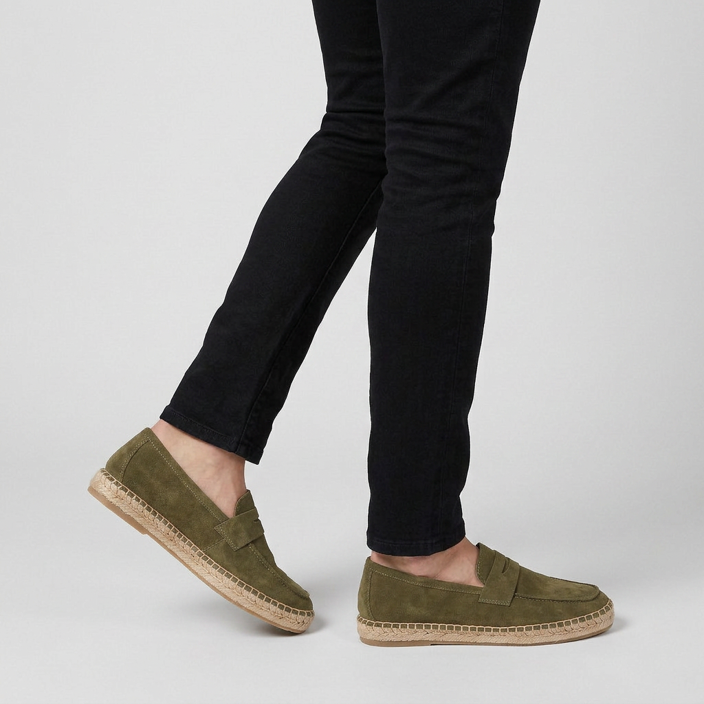 Loafer Daim Semelle Espadrille Tressée pour Homme