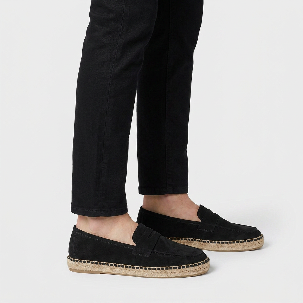Loafer Daim Semelle Espadrille Tressée pour Homme