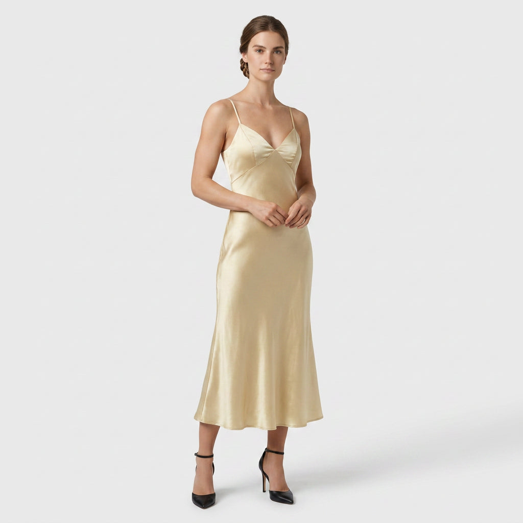 Robe Coupe Ajustée Encolure Ronde pour Femme