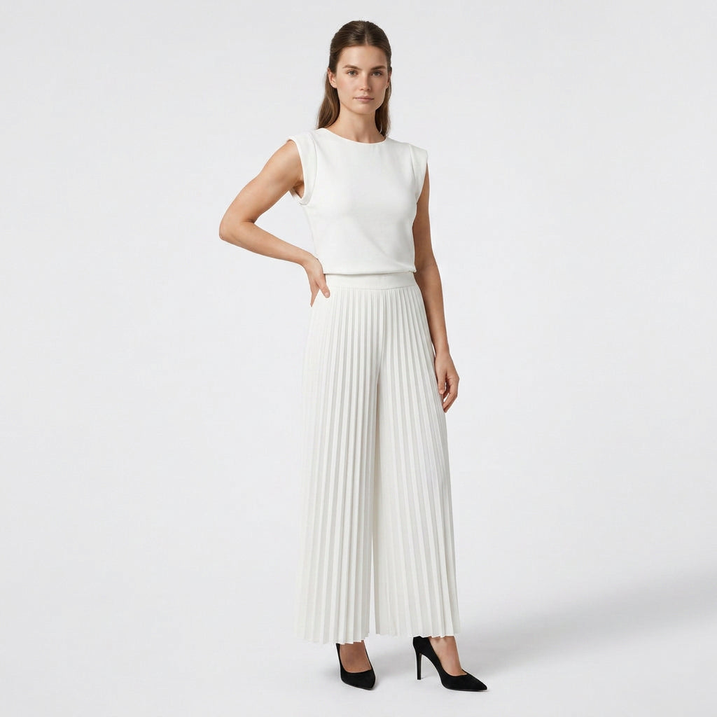 Ensemble Pull Sans Manches Pantalon Large pour Femme
