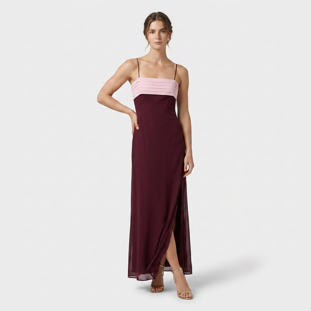 Robe Maxi Bretelles Fines Coupe Décontractée Pour Femme