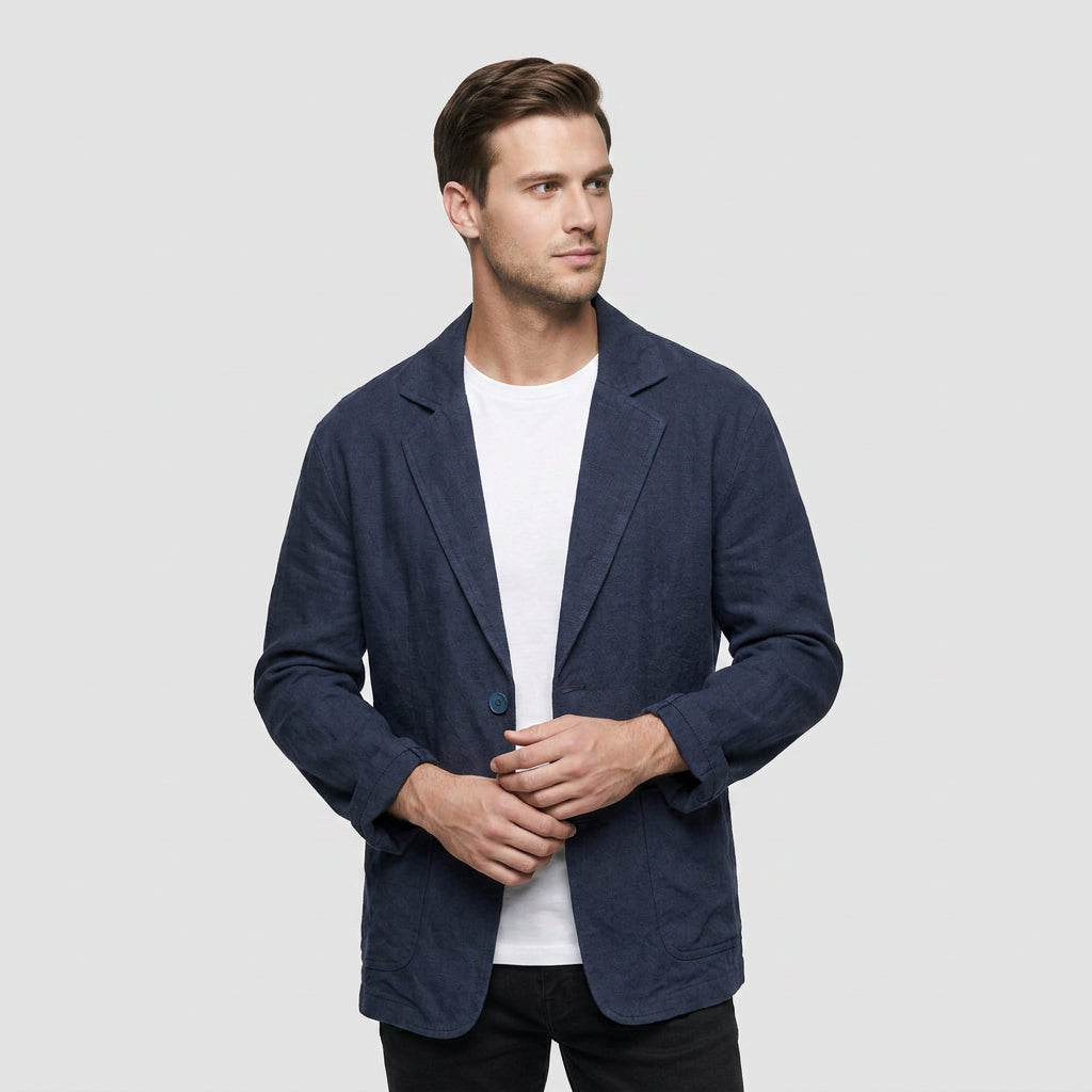 Blazer Coupe Structurée Revers Classiques Pour Homme