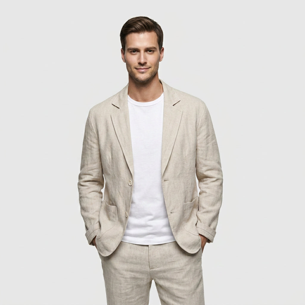 Blazer Coupe Structurée Revers Classiques Pour Homme
