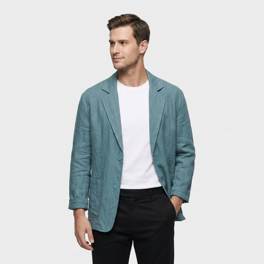 Blazer Coupe Structurée Revers Classiques Pour Homme