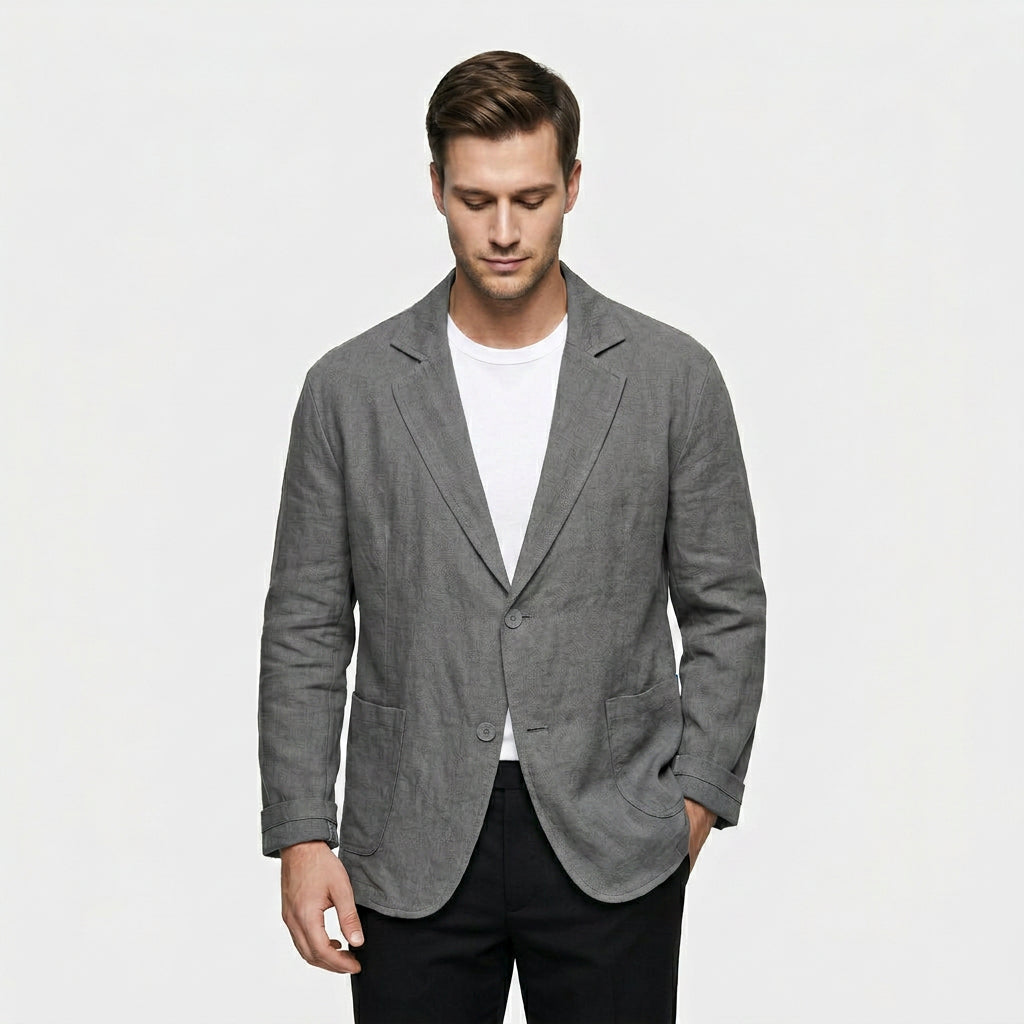 Blazer Coupe Structurée Revers Classiques Pour Homme