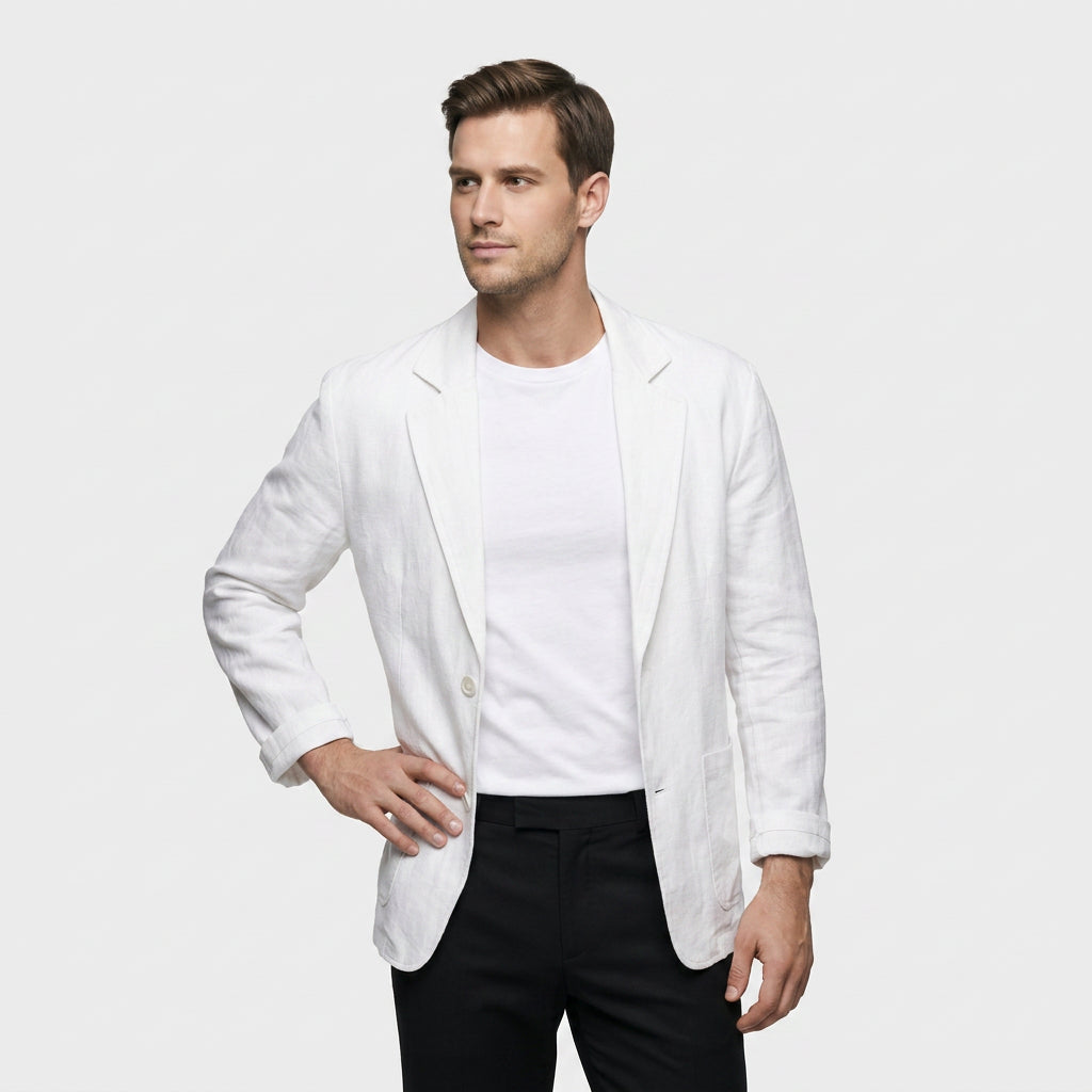 Blazer Coupe Structurée Revers Classiques Pour Homme