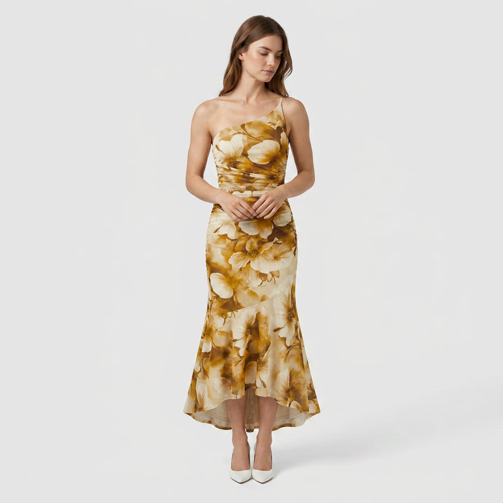Robe Florale Coupe Légère Imprimé Saisonnier Pour Femme