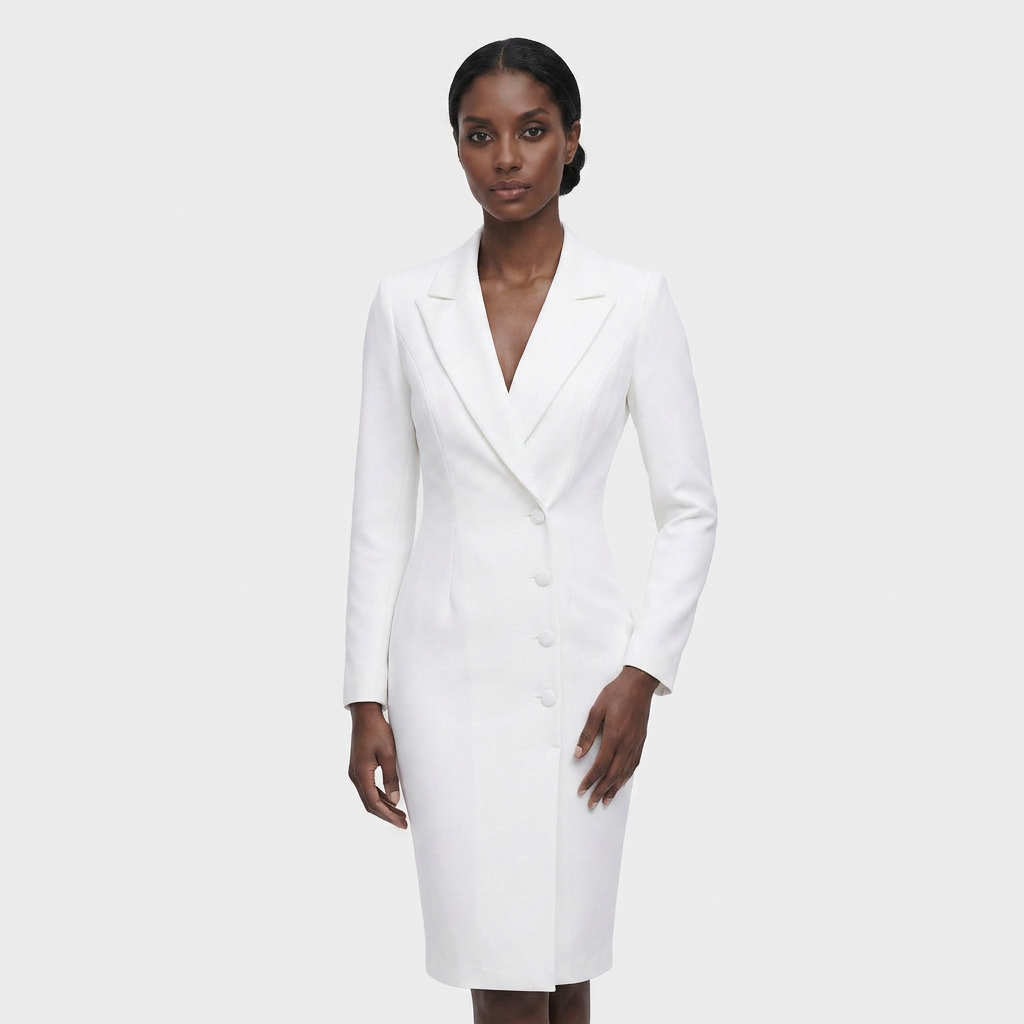 Robe Blazer Manches Longues Coupe Structurée Pour Femme