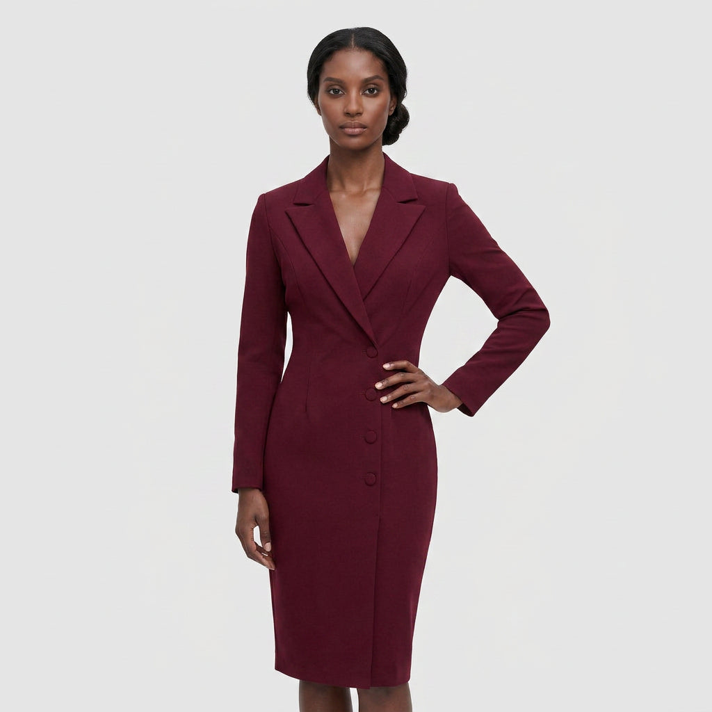 Robe Blazer Manches Longues Coupe Structurée Pour Femme