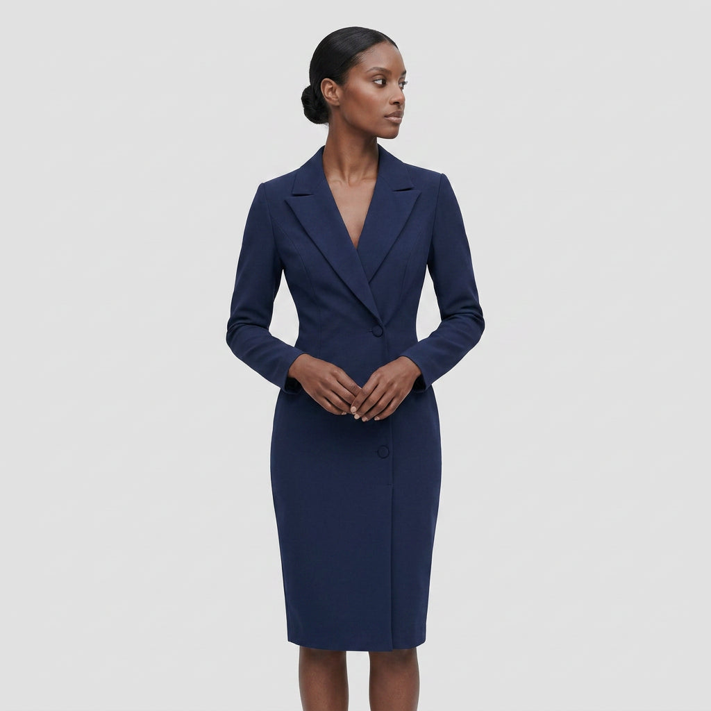 Robe Blazer Manches Longues Coupe Structurée Pour Femme