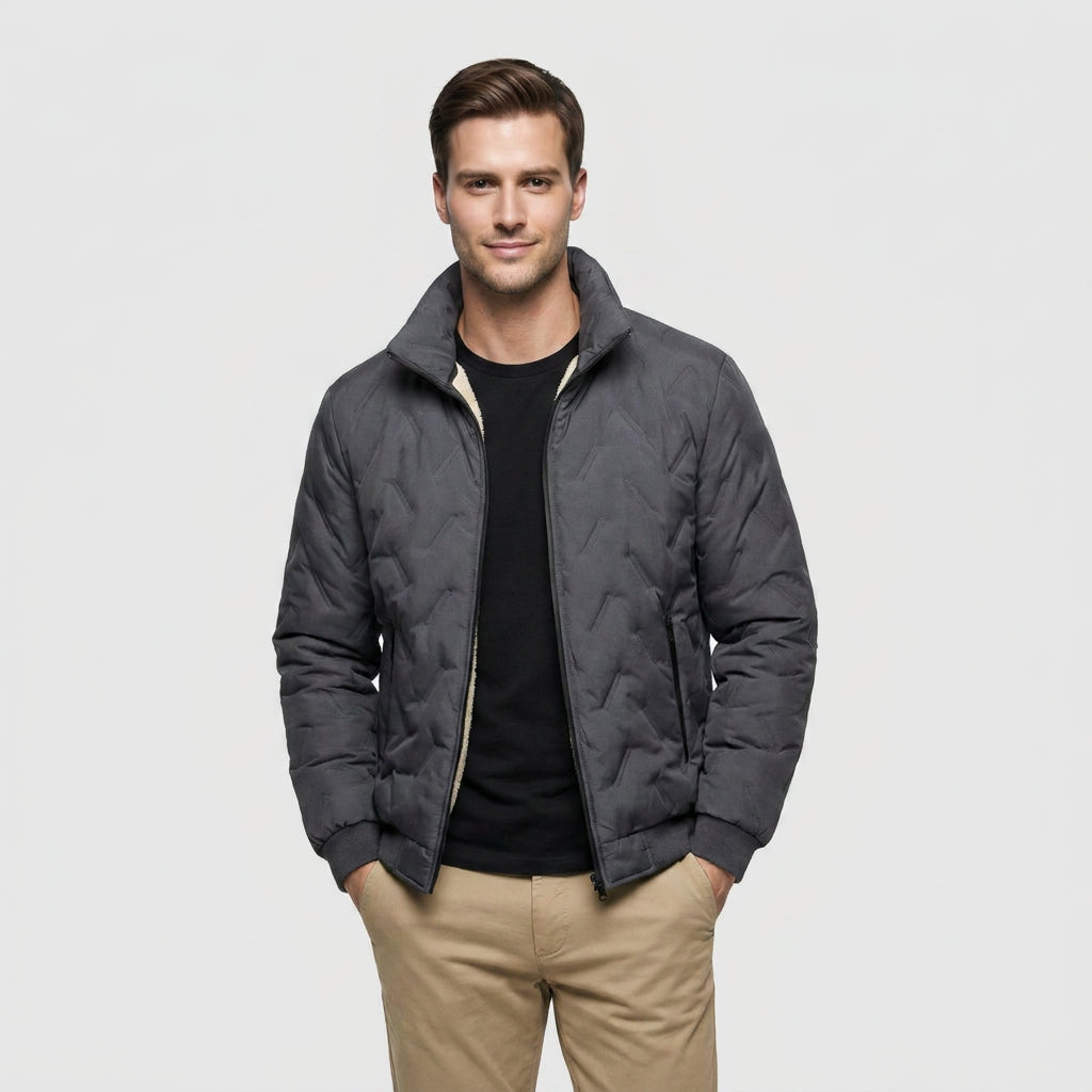 Veste Matelassée Doublée Sherpa à Col Montant pour Homme