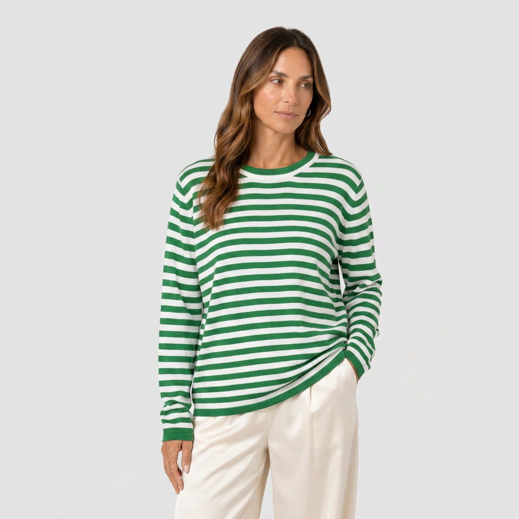 Pull Marinière à Rayures et Col Rond pour Femme