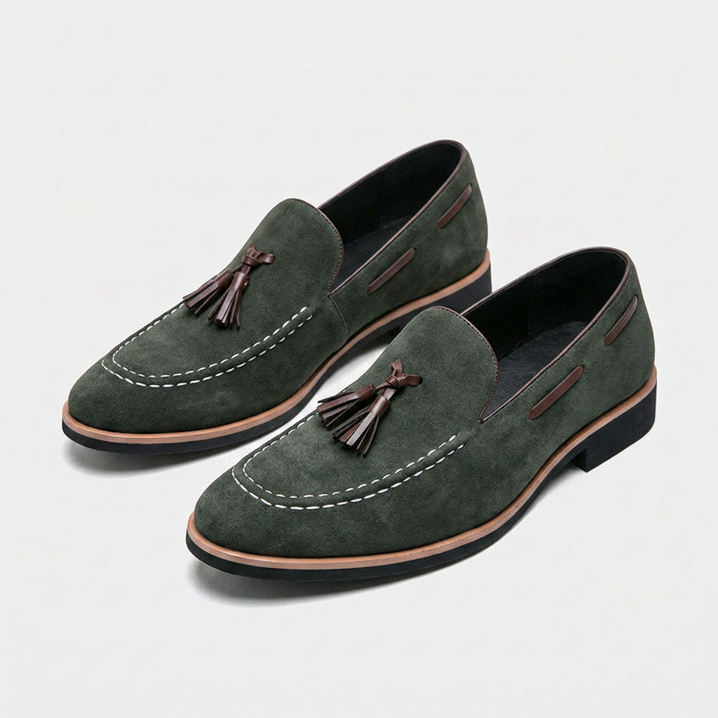 Loafer Daim À Glands Semelle Cuir pour Homme