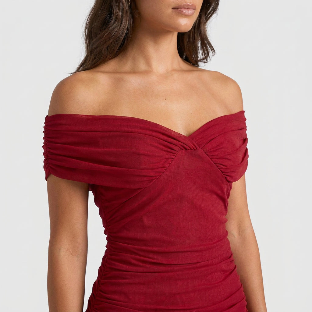 Robe de Cérémonie Fleurie à Épaules Dénudées pour Femme